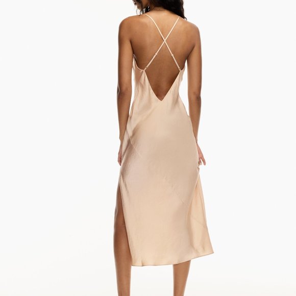 Aritzia Only Slip Slit Dress (small) in poetic pink - Picture 4 of 6